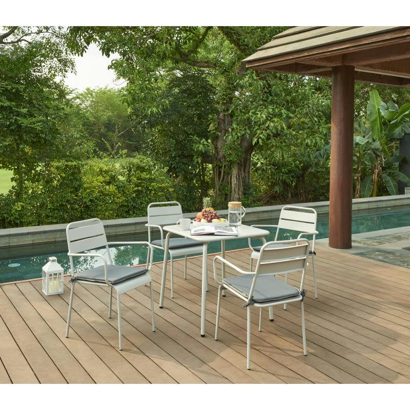 PANTONE - Table de jardin en acier gris glacier 70x70 cm