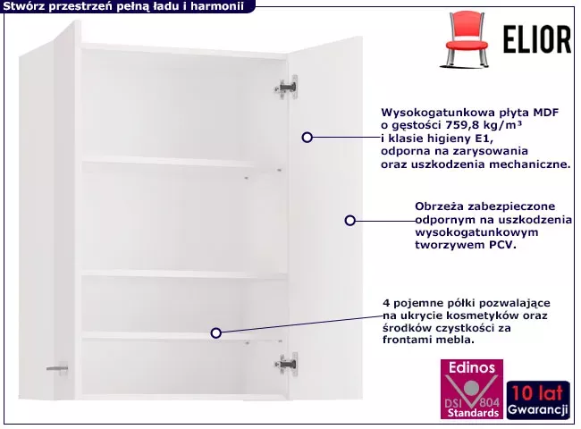 Łazienkowa szafka ścienna biały mat - Zerix