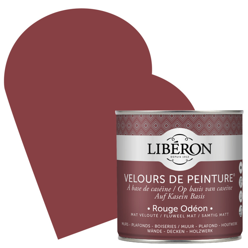 Peinture pour murs Velours de Peinture rouge odéon mat 0,5 L LIBERON