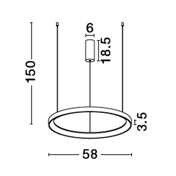 Pendelleuchte »Pertino «, LED, 48 W, Höhe: 150 cm, schwarz