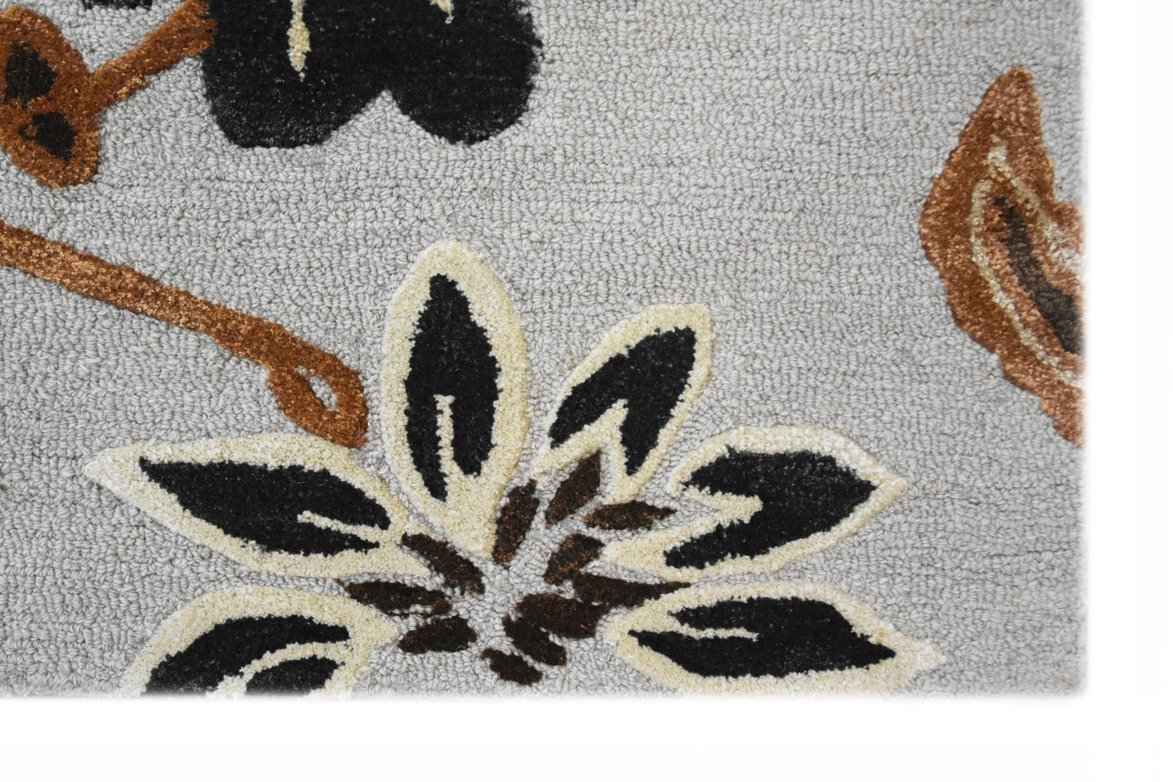 Vloerkleed Flowers handgemaakt wol