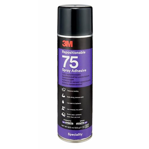Colle aérosol 500ml repositionnable 75 transparent - 3M - 14182