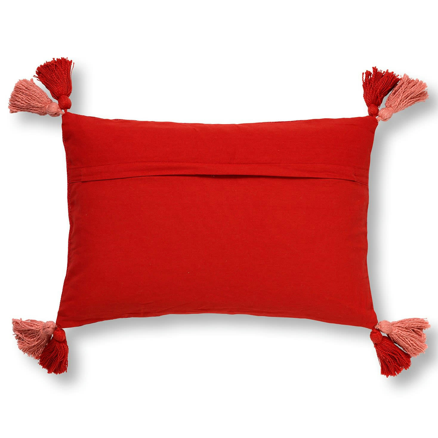 ZOLA - Housse de coussin rouge en coton-40x60 cm avec imprimé rétro