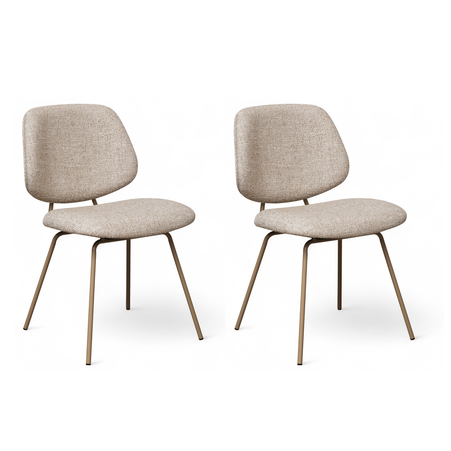 Furnhouse eetkamerstoel Sofia - Beige - Stof (Bouclé) - Set van 2