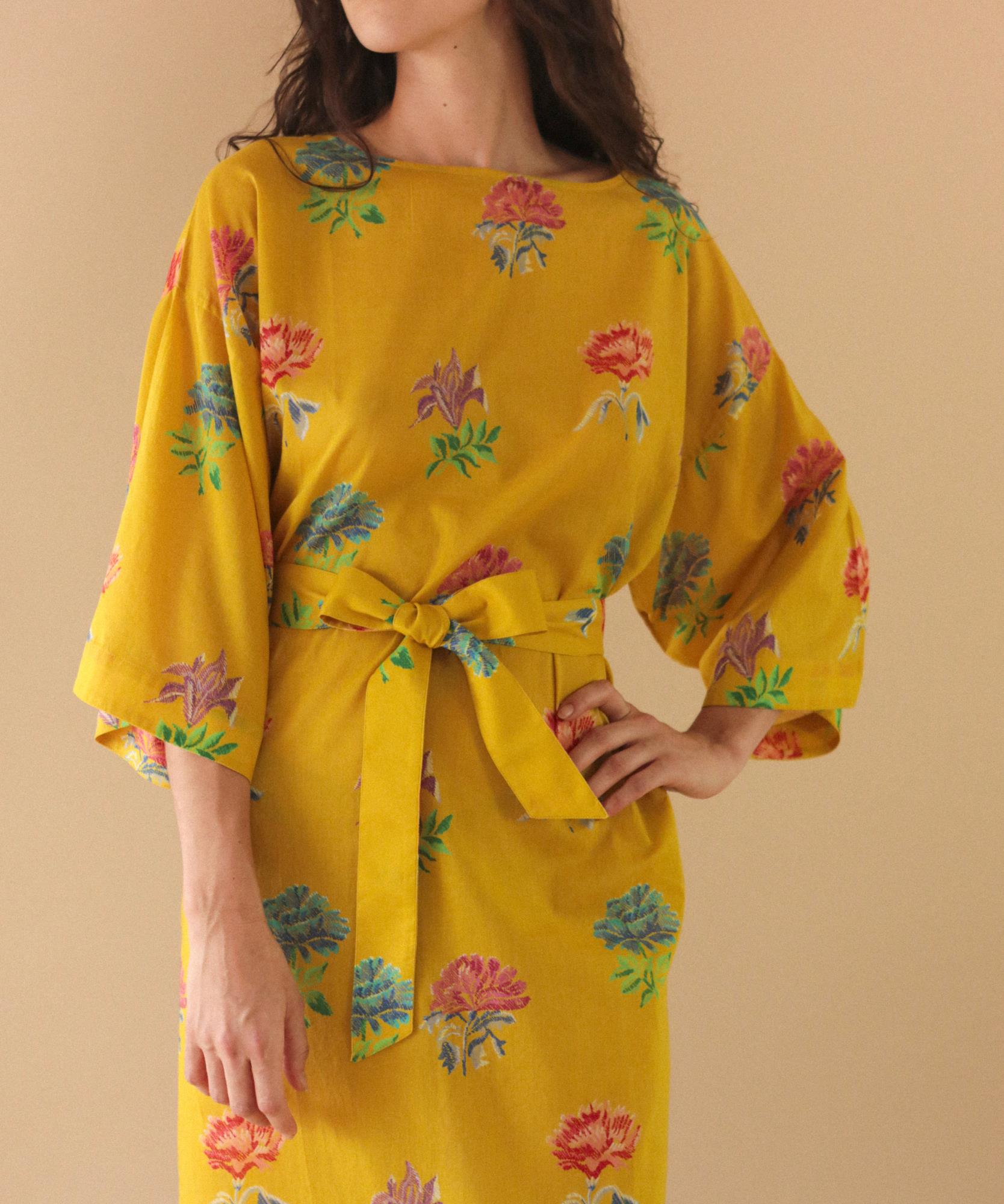Robe Paco imprimé Œillets d'Arles - 100% Coton