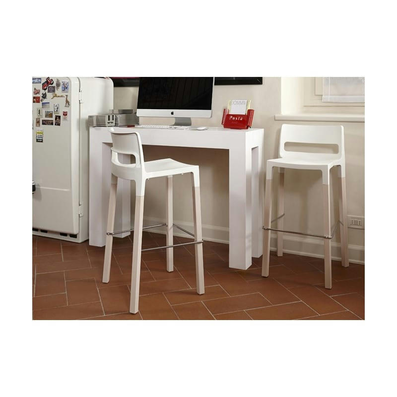 NATURAL DIVO - Tabouret design en bois gris