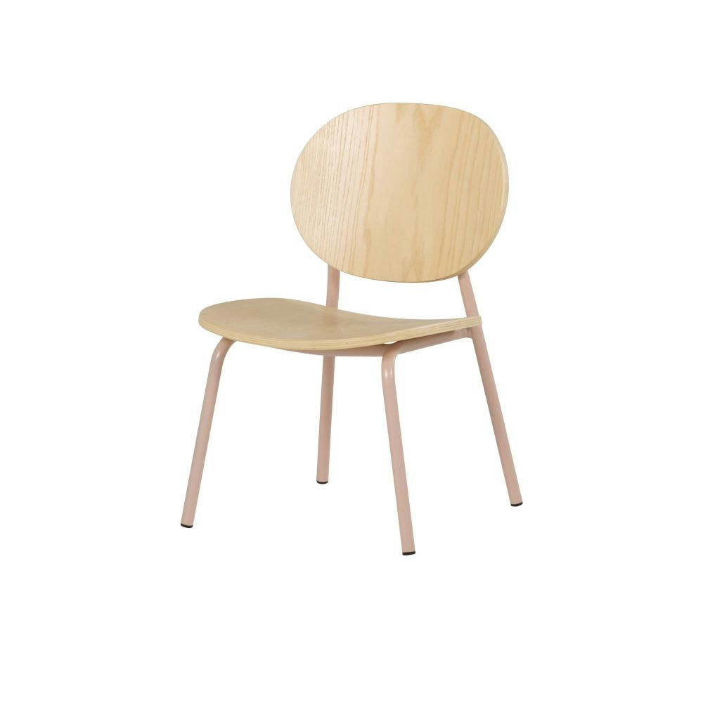 Cassy - Chaise enfant pieds en métal rose