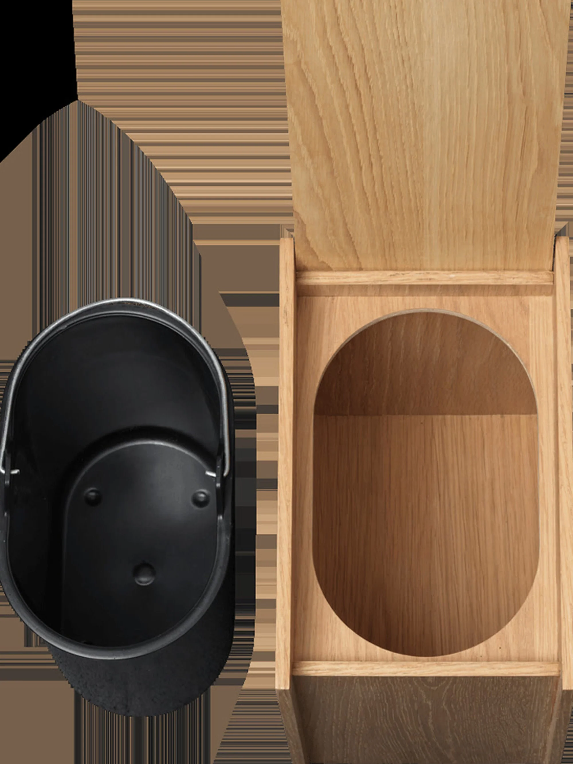Holz-Abfalleimer Sama