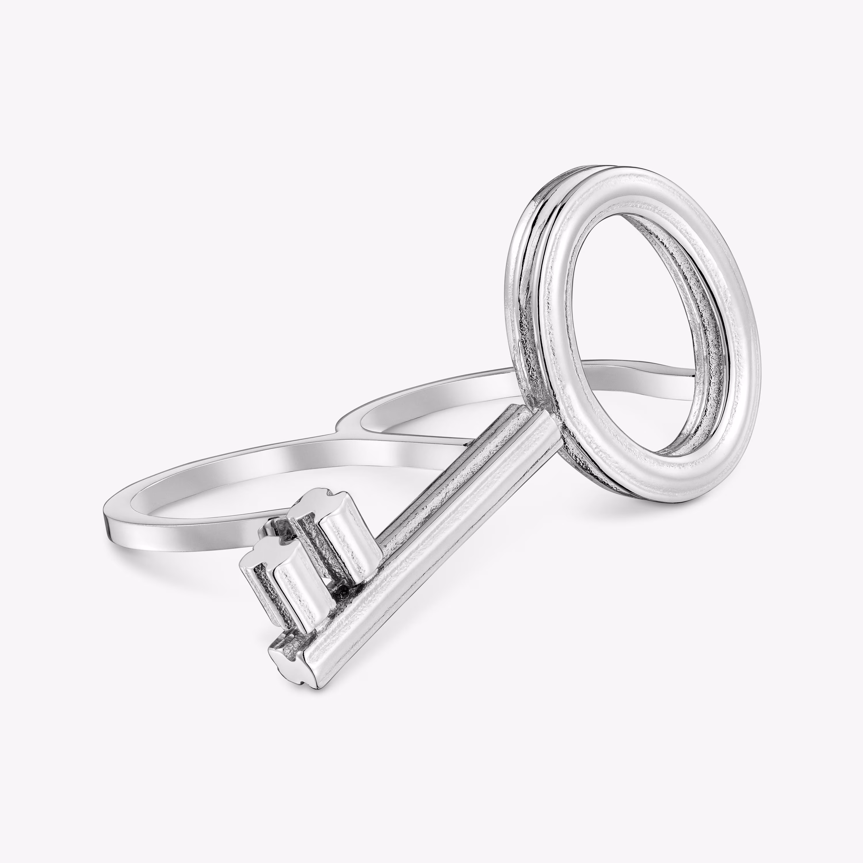 Anillo doble de acero motivo llave TOUS Charming