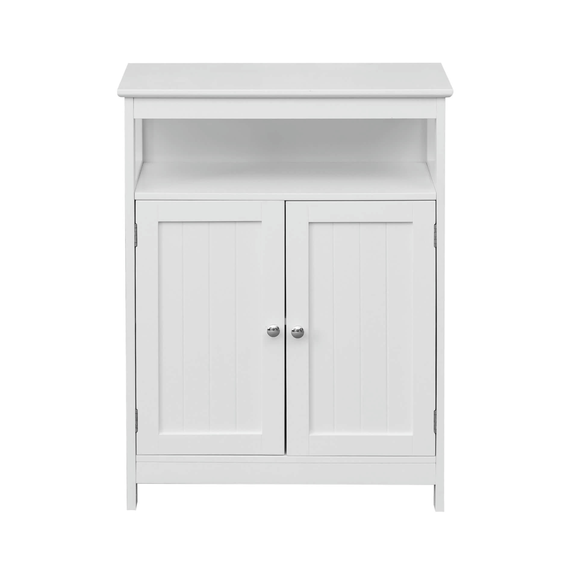 EASY LIFE - Meuble bas de salle de bain avec 2 portes et étagère en MDF blanc