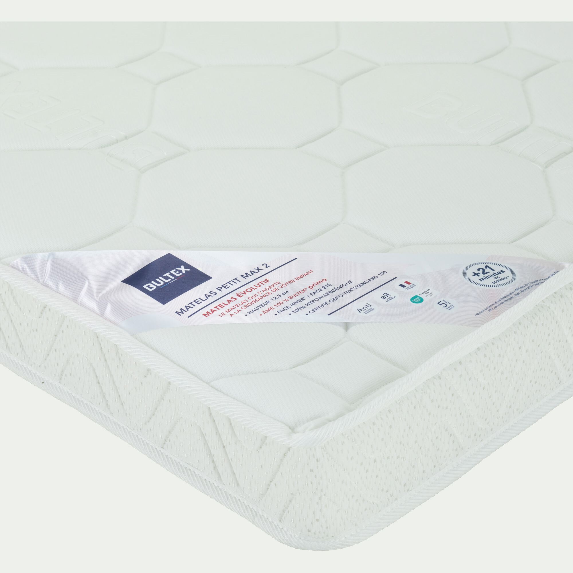PETIT MAX 2 - Matelas enfant évolutif Bultex primo (90x140/90x170/90x200cm) H12,5cm