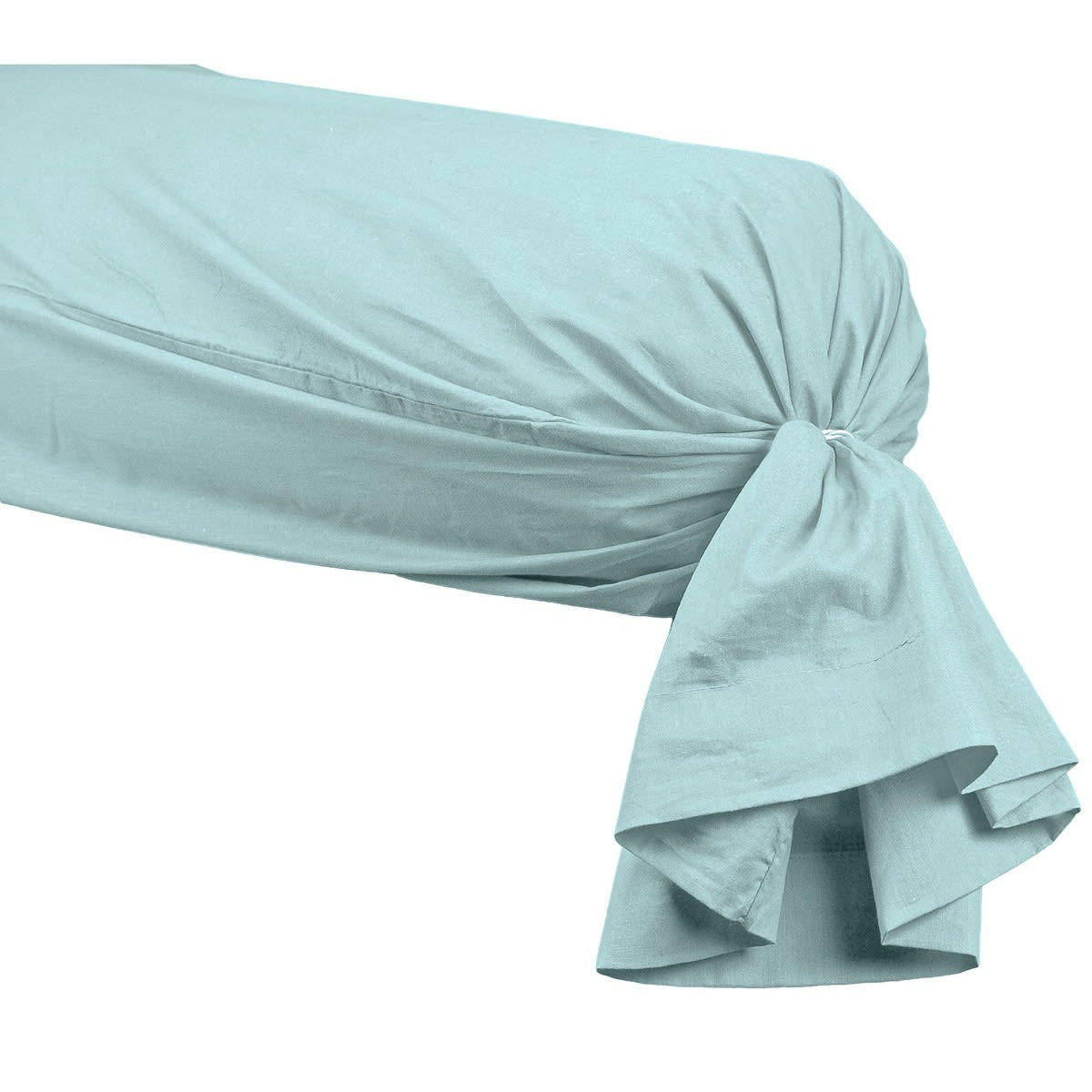SOFT PERCALE - Taie de traversin en percale Bleu Turquoise 45x185 cm