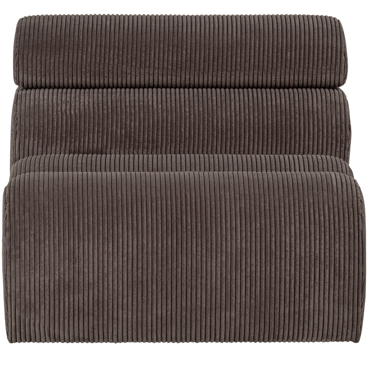 WOOOD 1-zits element bank Novi - Ribstof - Grijsbruin - 86x82x113