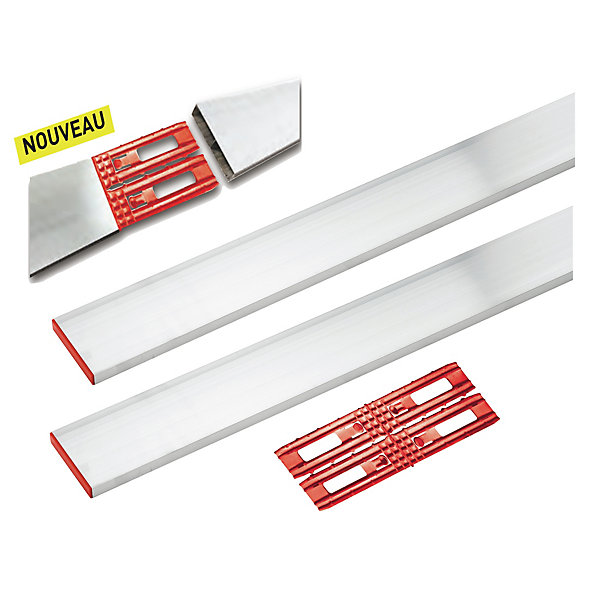 Kit règles de maçon 2 x 1 mètre Ocai Fixalu   1 adaptateur et sacoche de rangement