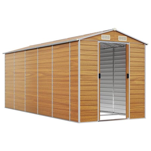 NNEVL Garden Shed Light Brown 191x470x198 cm Galvanised Steel