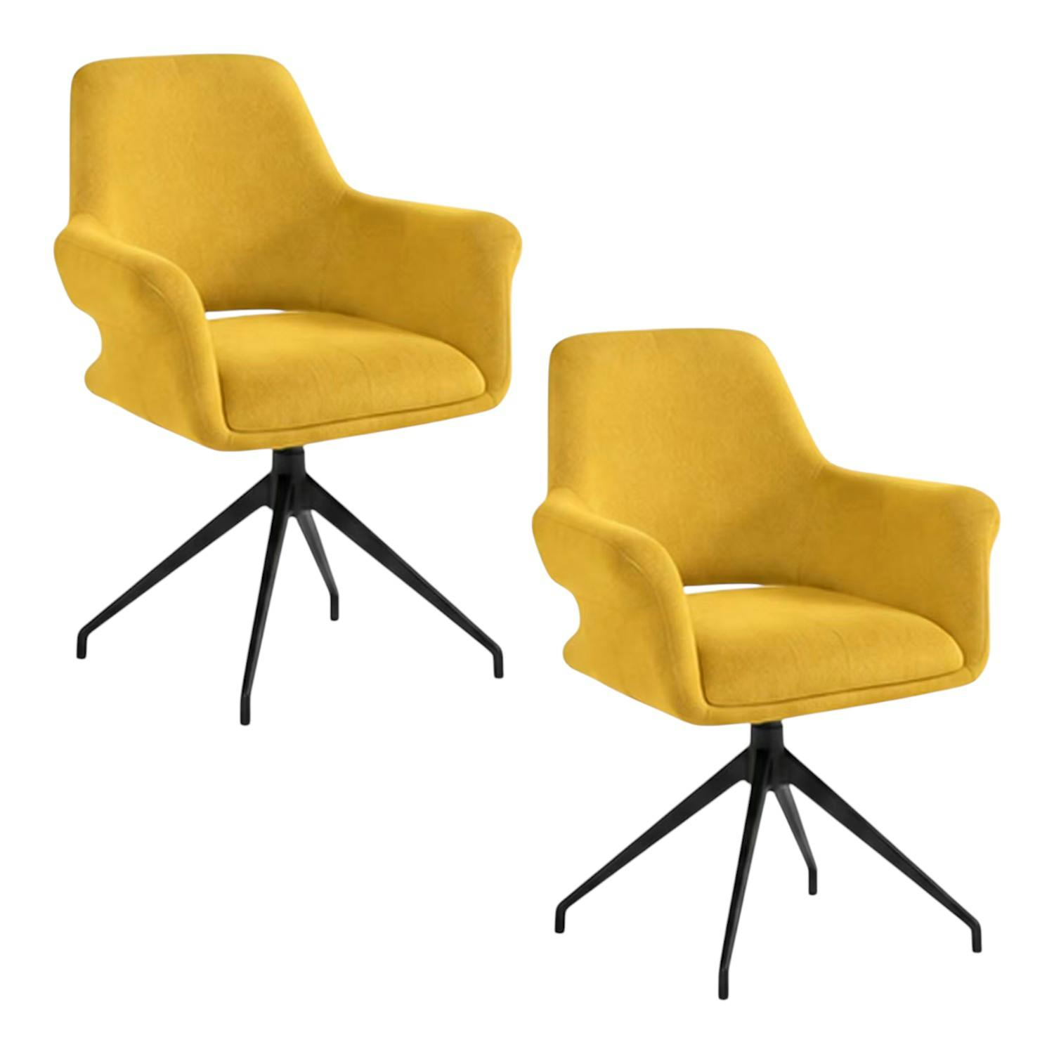 Fauteuil de table pivotant moutarde (x2) AUREN