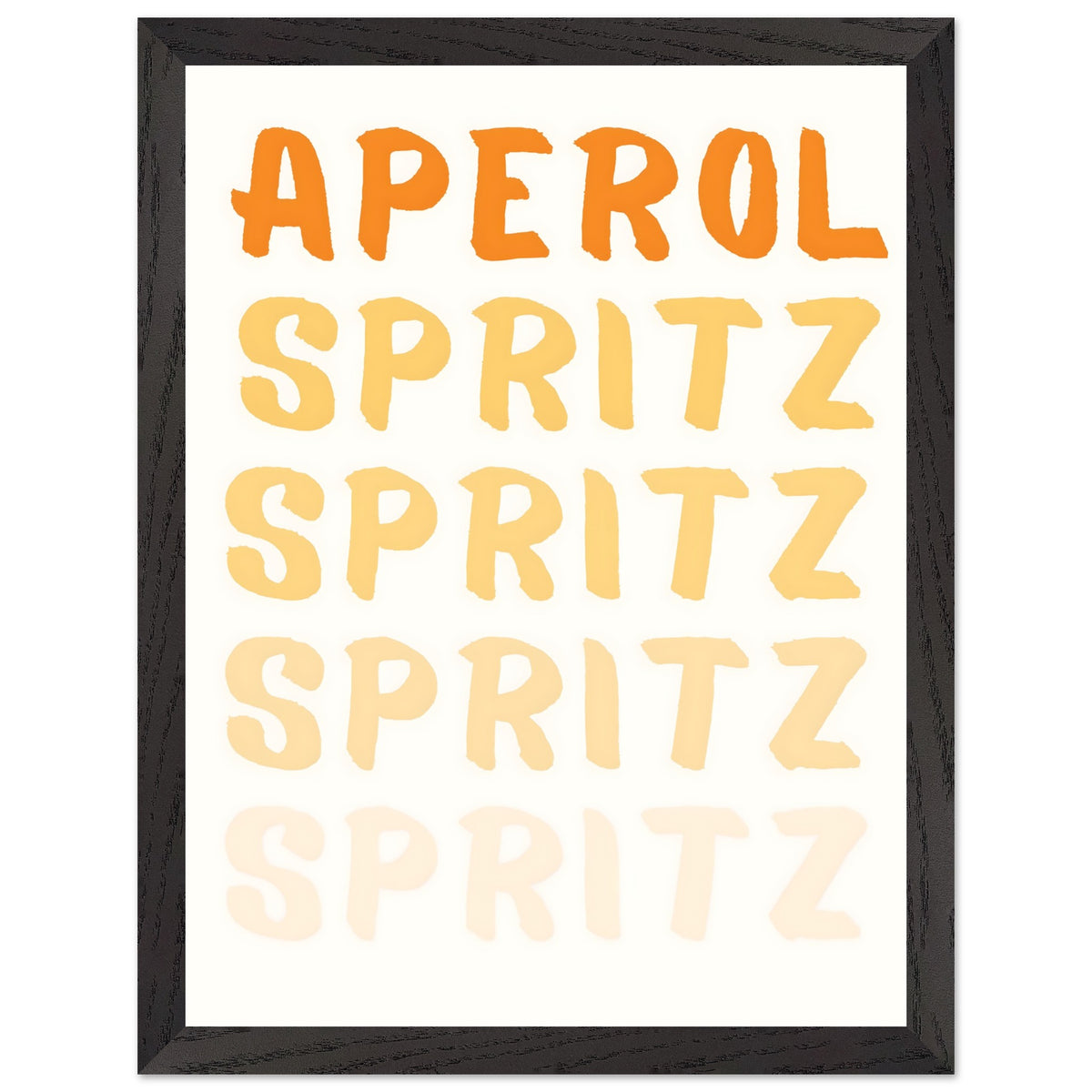 Artfulprints Poster met Lijst Aperol Spritz - Written  - 30x40 cm - Oranje