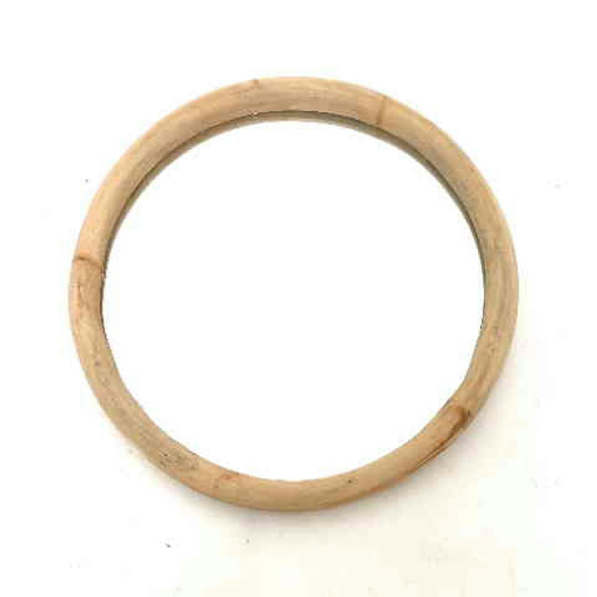 - Miroir rond cadre en rotin -35.000x3.000 cm - Bois clair -
