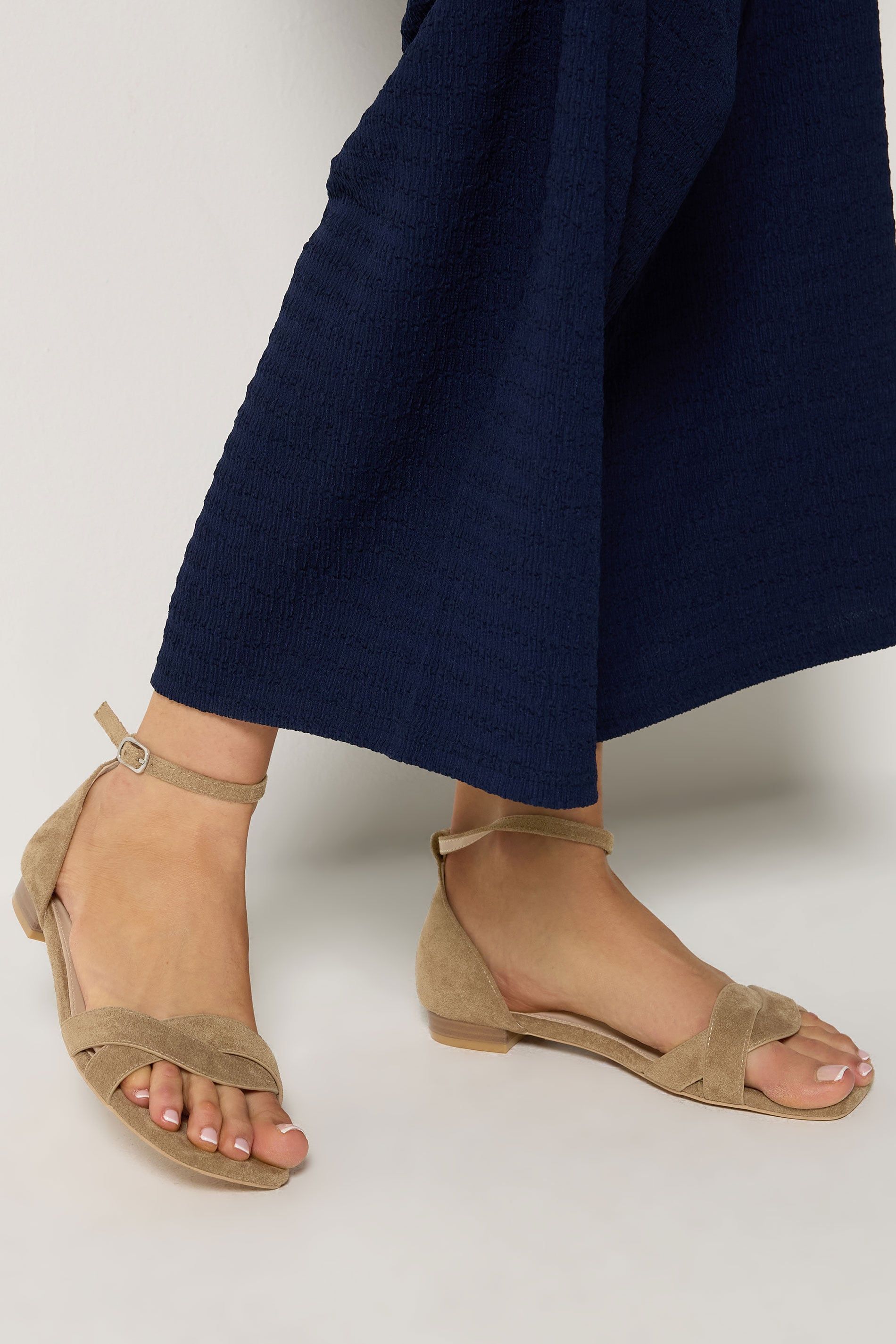 Long Tall Sally Twisted Low Heel Sandals In Standard Fit