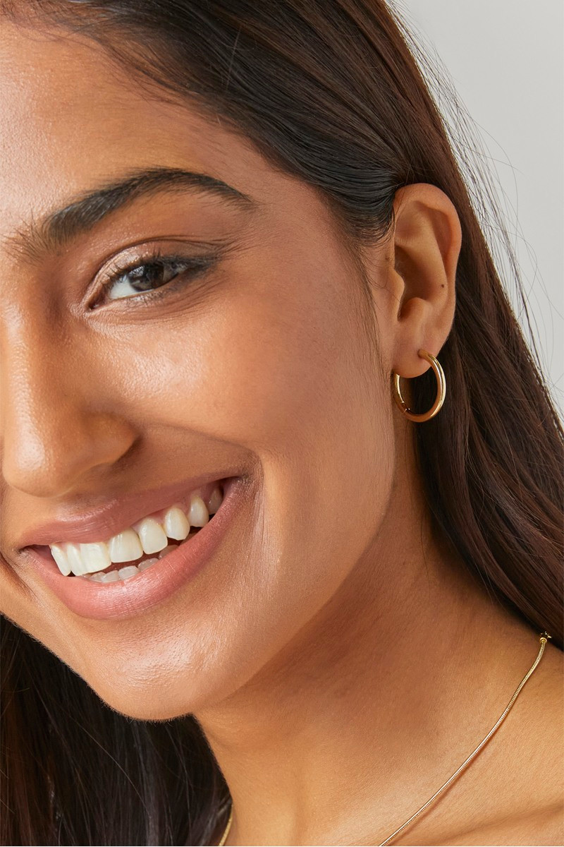 Brielle 14K Gold Dipped Hoop Earrings