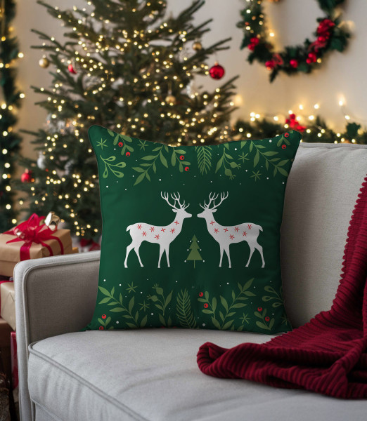 Świąteczna poszewka na poduszkę HOLLY JOLLY 45x45 Renifery