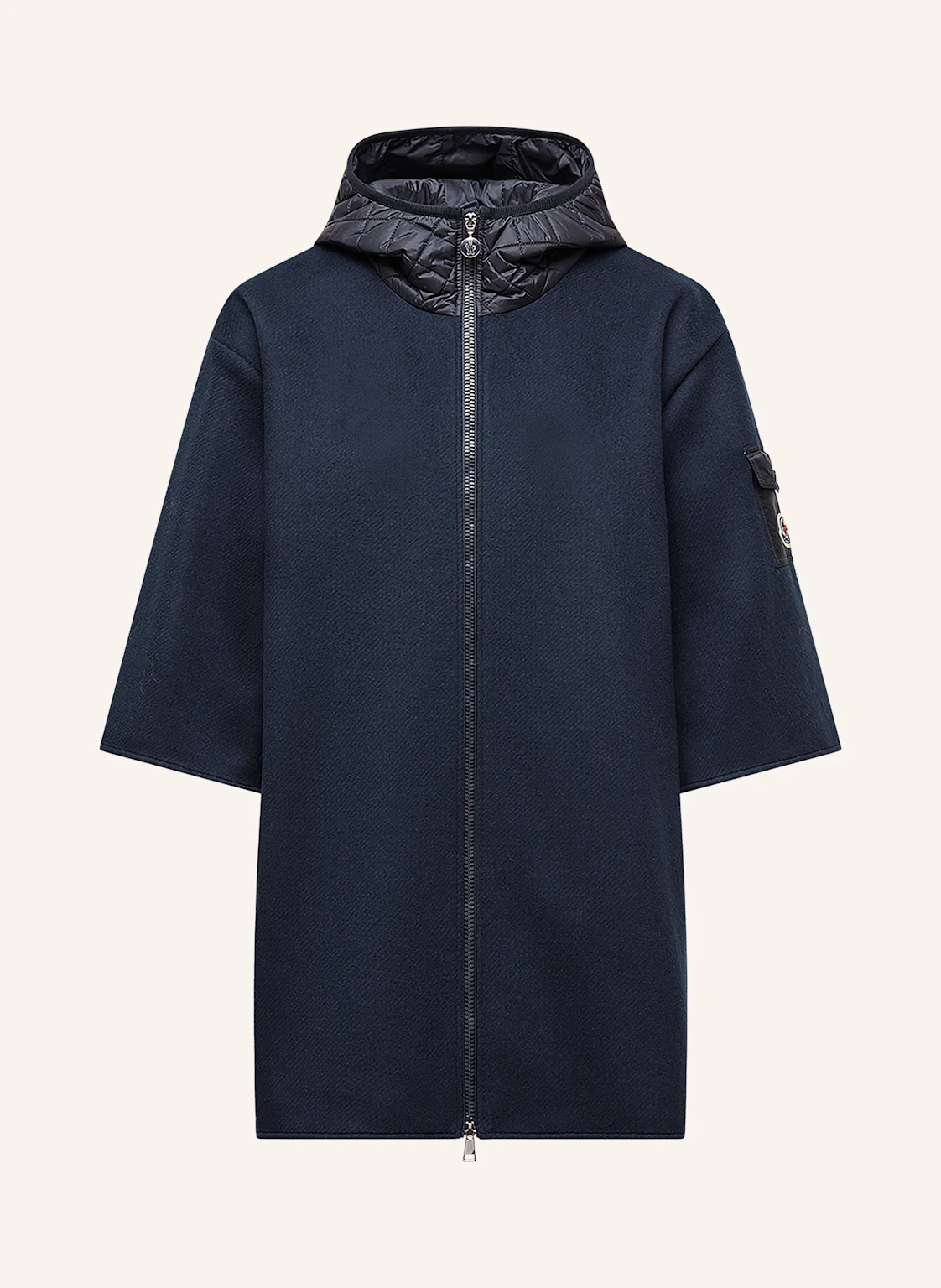 MONCLER Cape im Materialmix