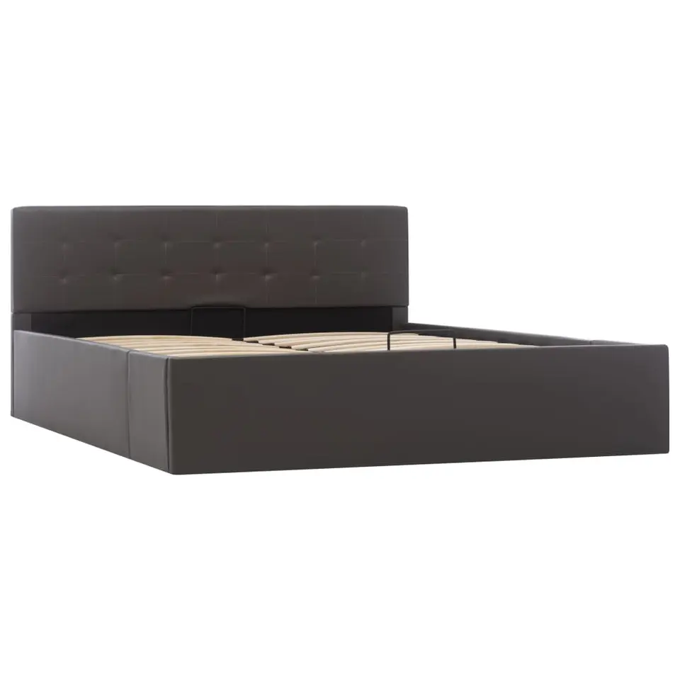 vidaXL - Bedframe - Grijs - Kunstleer - 140 x 200 cm