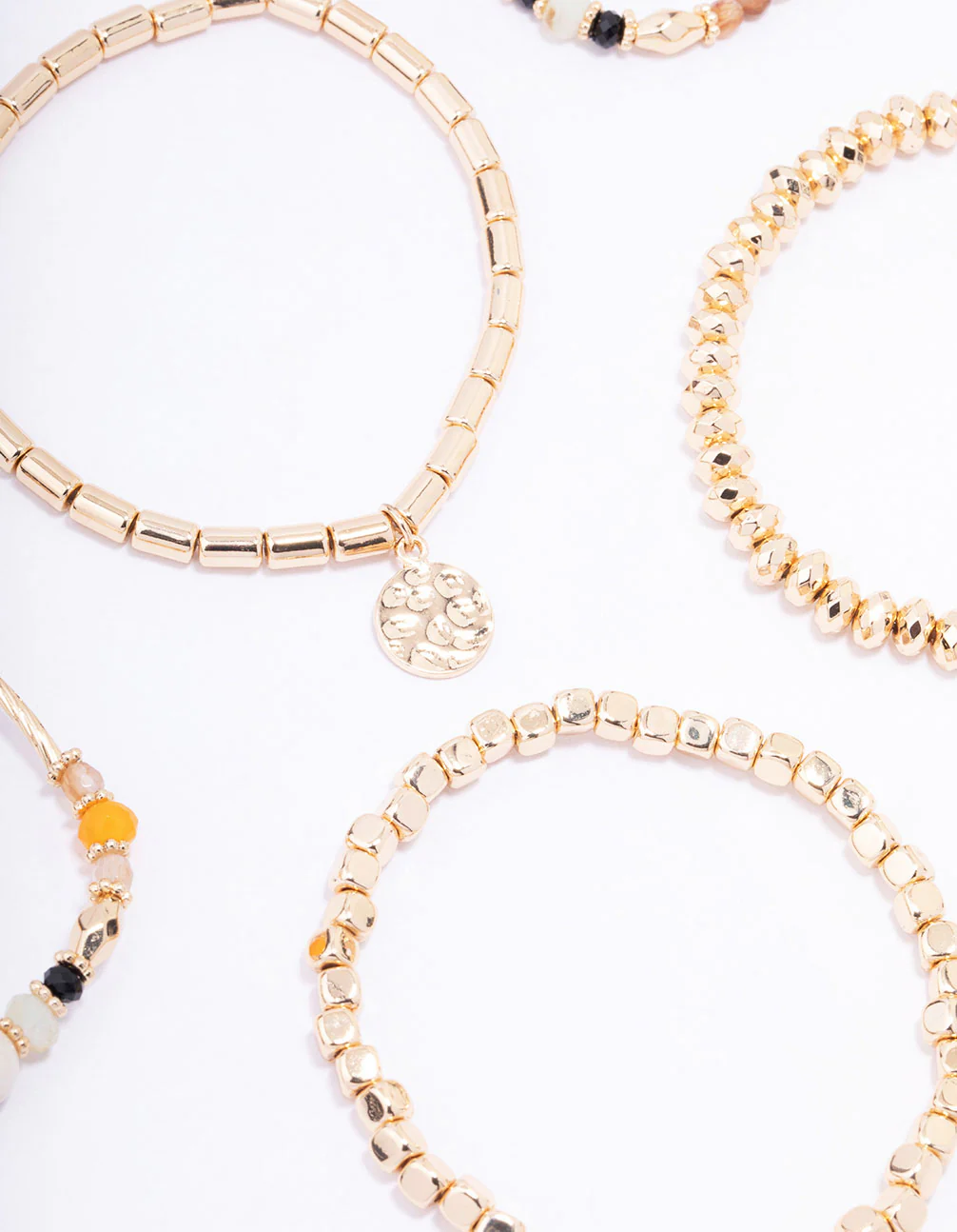 Gold Evil Eye Beaded Bracelet 6-Pack