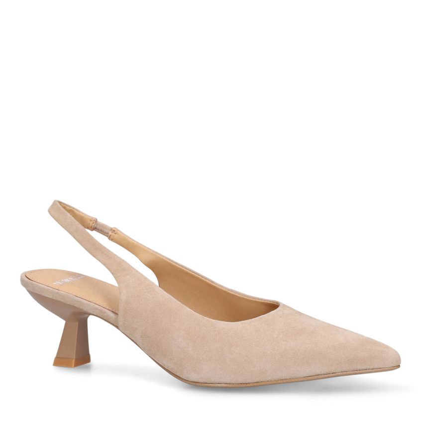 Manfield Taupe suède slingbacks