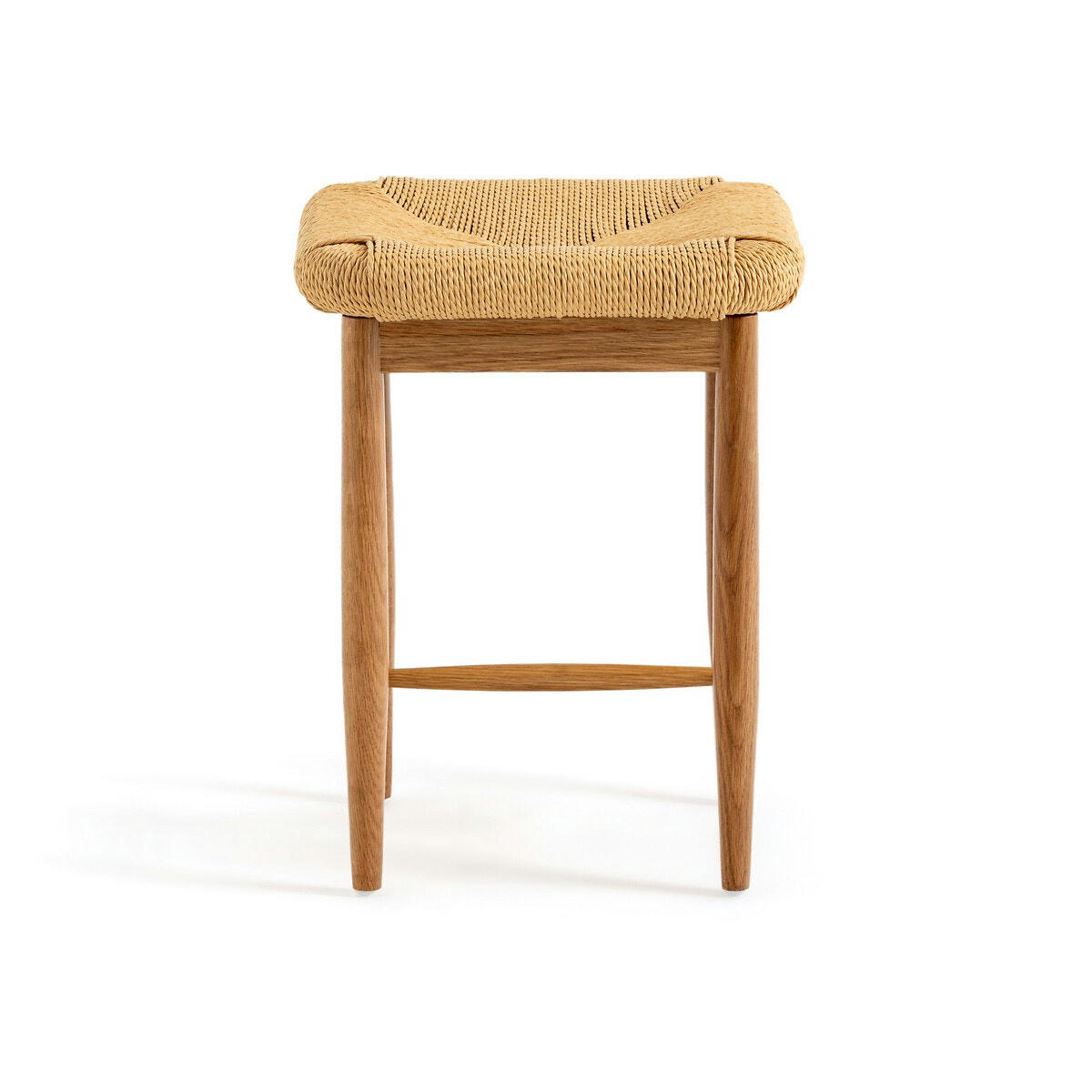 Tabouret chêne massif et tressage, Andre