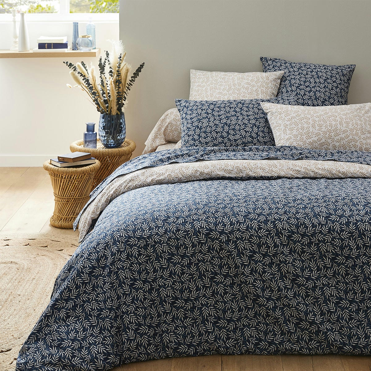 MARGOT - Parure de lit Housse de couette + taie carrée en lyocell 140x200