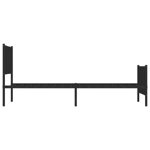 NNEVL Metal Bed Frame with Headboard and Footboard&nbsp;Black 107x203 cm