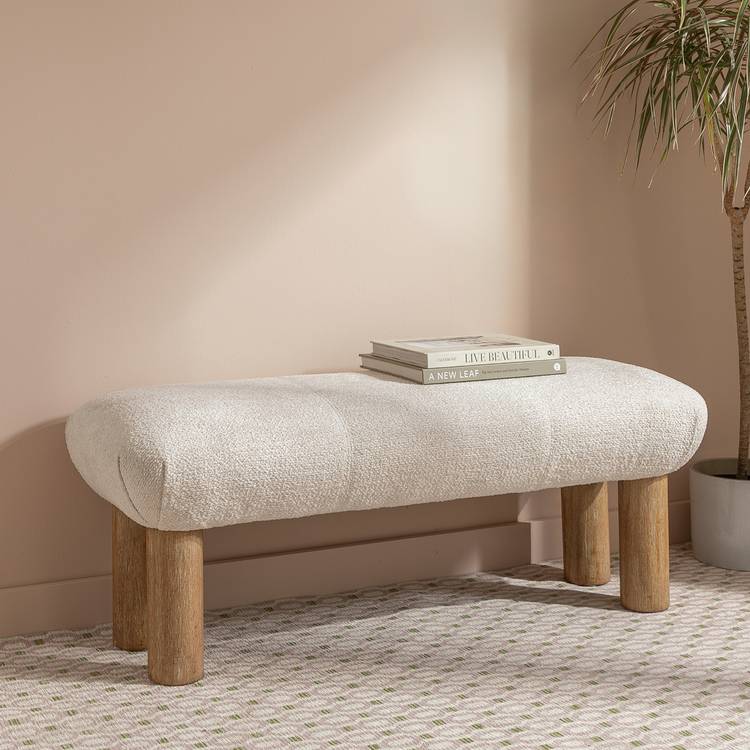 Habitat May Boucle Bench - White
