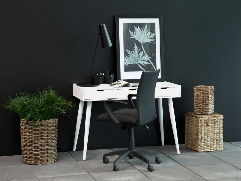 Biurko Writing Desk 110 cm z 3 szufladami, kolor biały