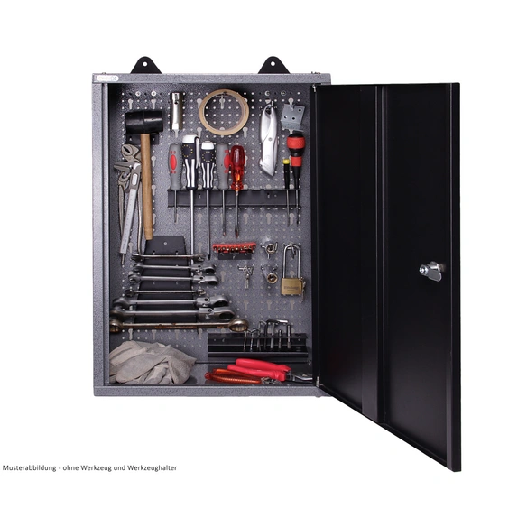 Hängeschrank, BxHxT: 42 x 60 x 20 cm, Metall, schwarz/grau