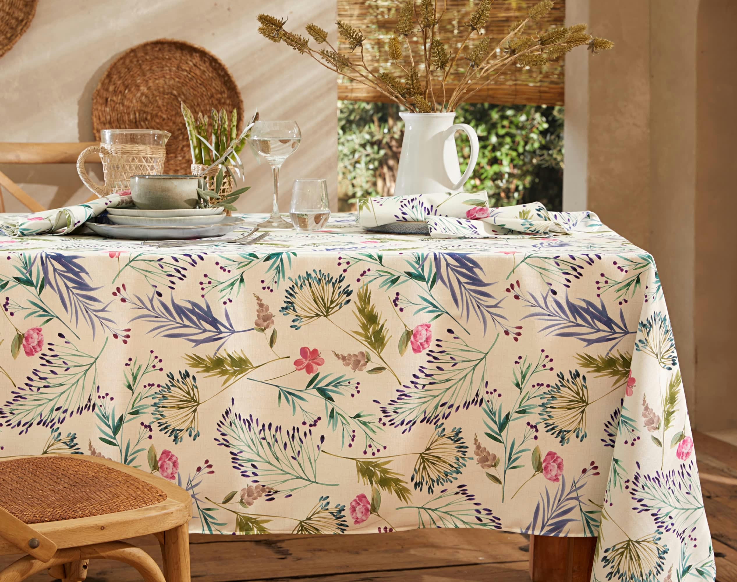 GRAMINEE - Nappe ovale 180x240 à motifs végétaux