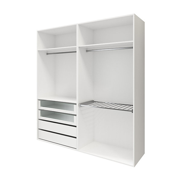 Dressing blanc avec porte-pantalons GoodHome Atomia H. 225 x L. 200 x P. 58 cm