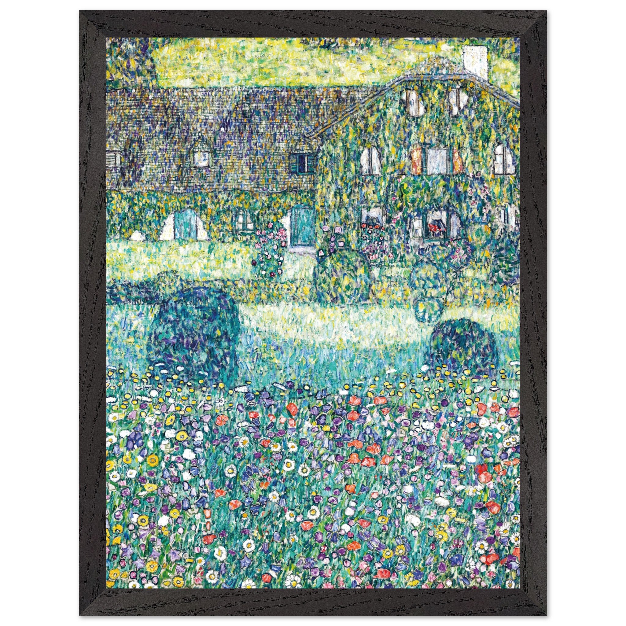 Artfulprints Poster met Lijst Gustav Klimt - Country house by the Attersee  - 30x40 cm - Donkergroen