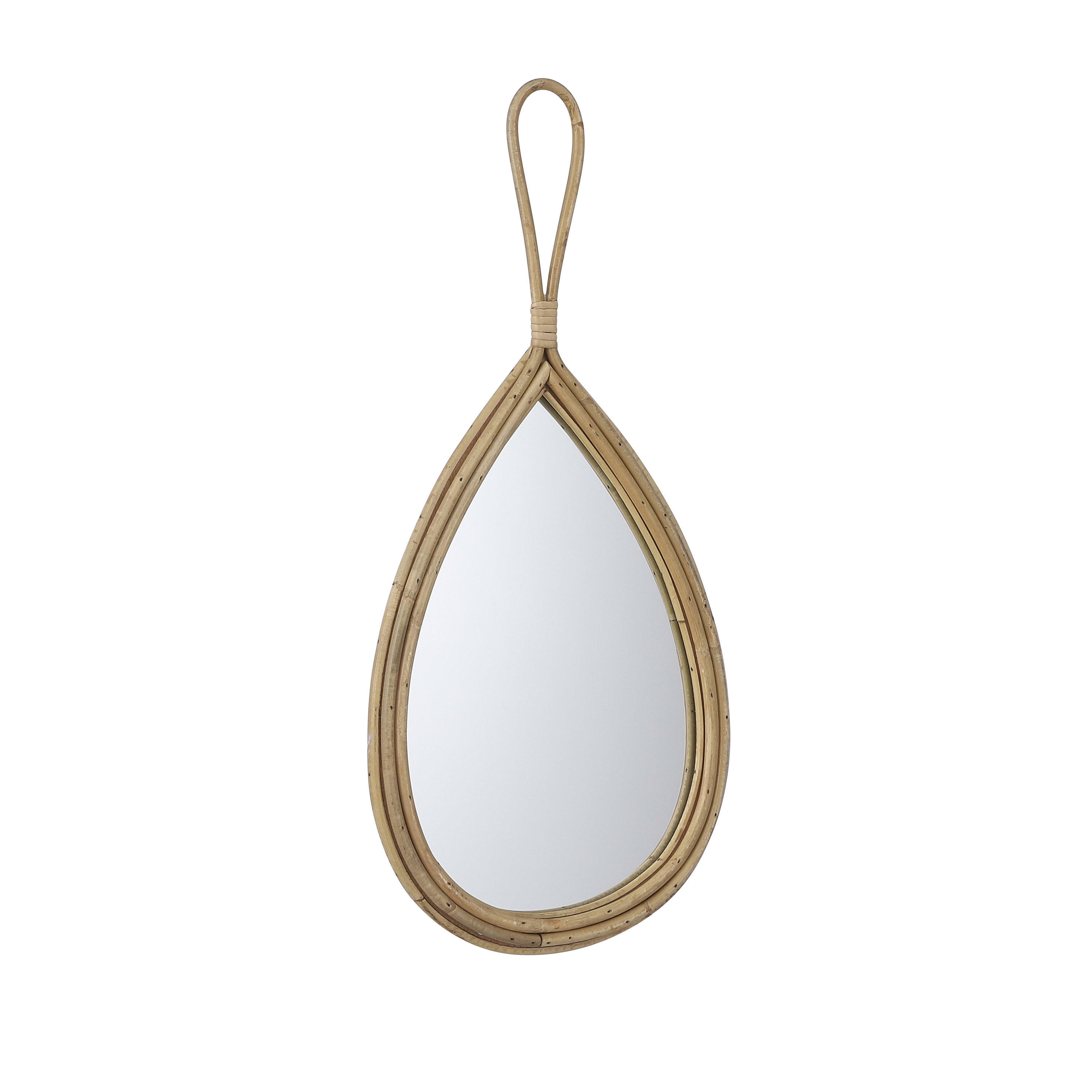RAINIER - Miroir en rotin marron 28x59