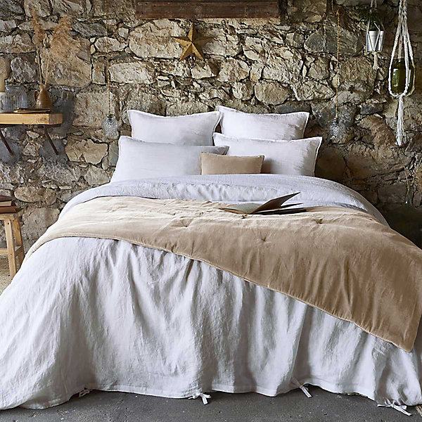 HARRIS - Chemin de Lit 90x200cm Velours de Coton Coloris Pampa