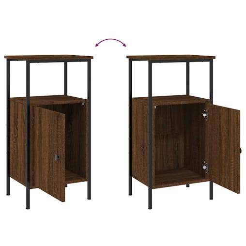 NNEVL Bedside Cabinets 2 pcs Brown Oak 41x31x80 cm Engineered Wood