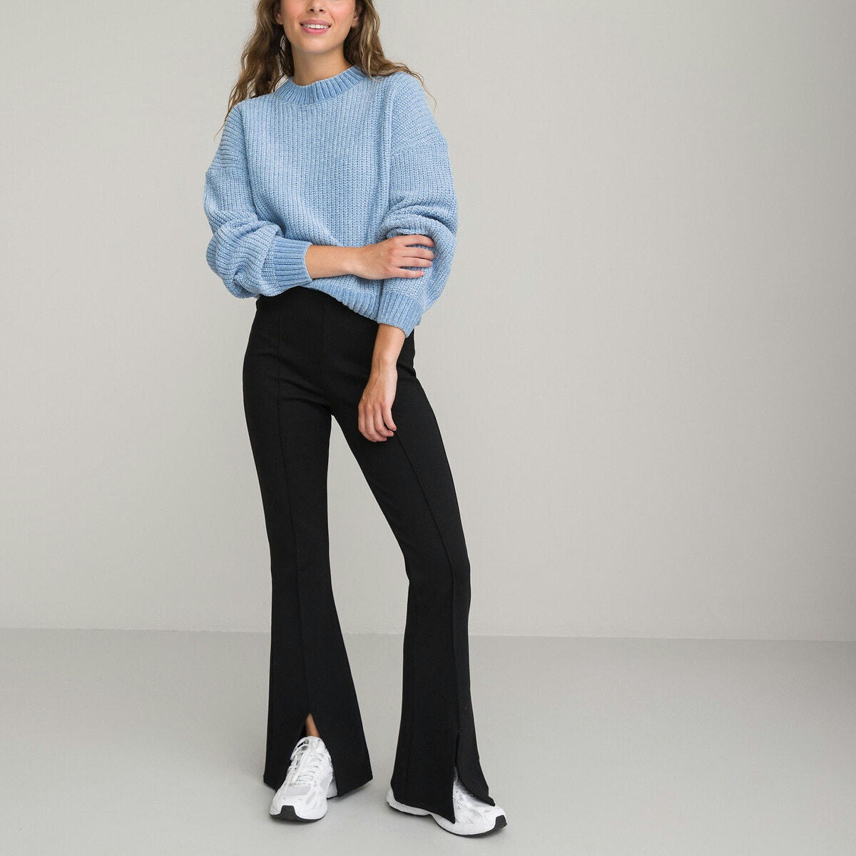 Pull col montant en grosse maille
