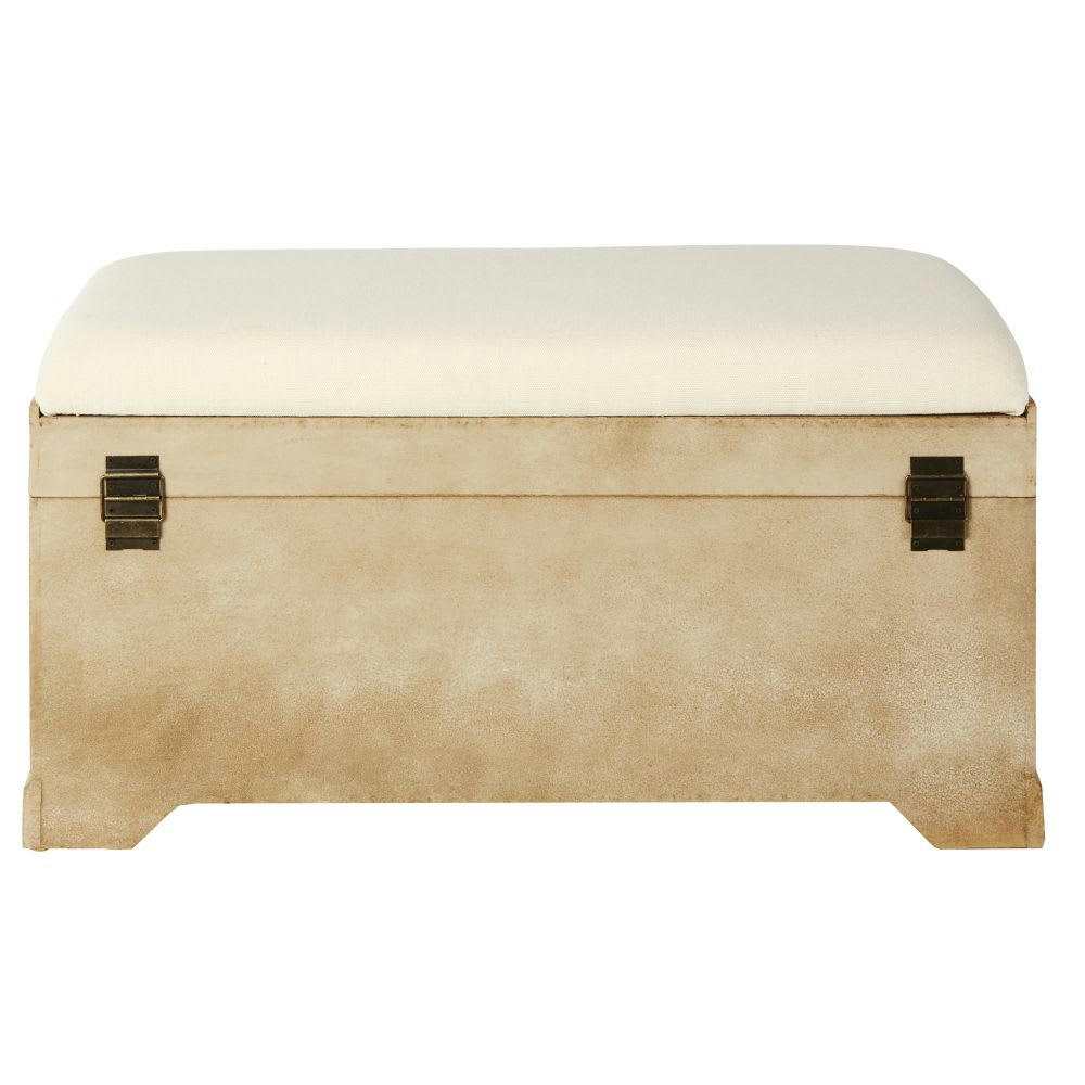 Cascabel - Banc avec coffre de rangement en sapin et coton