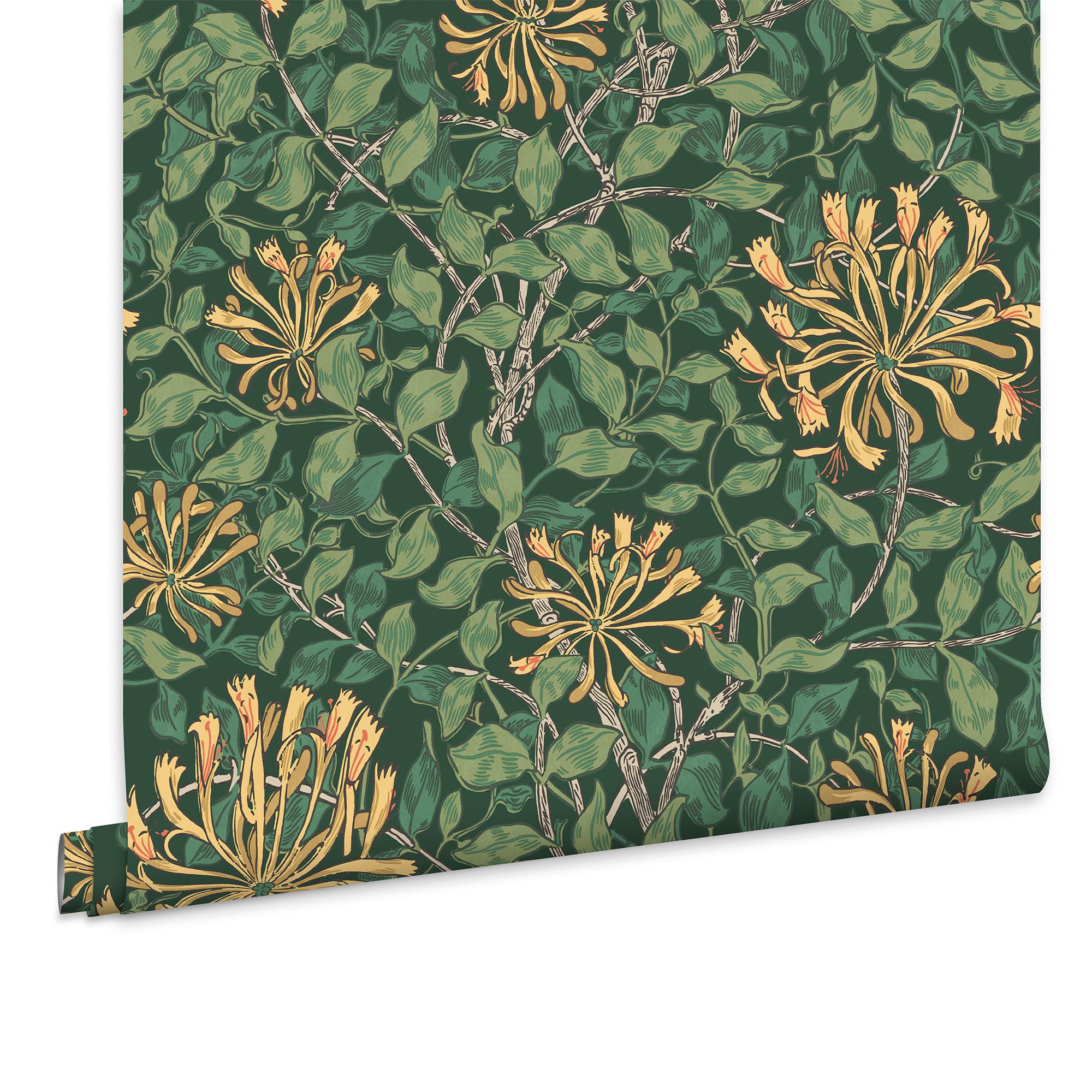 William Morris at Home Vliesbehang - Honeysuckle Verde - 1000x52