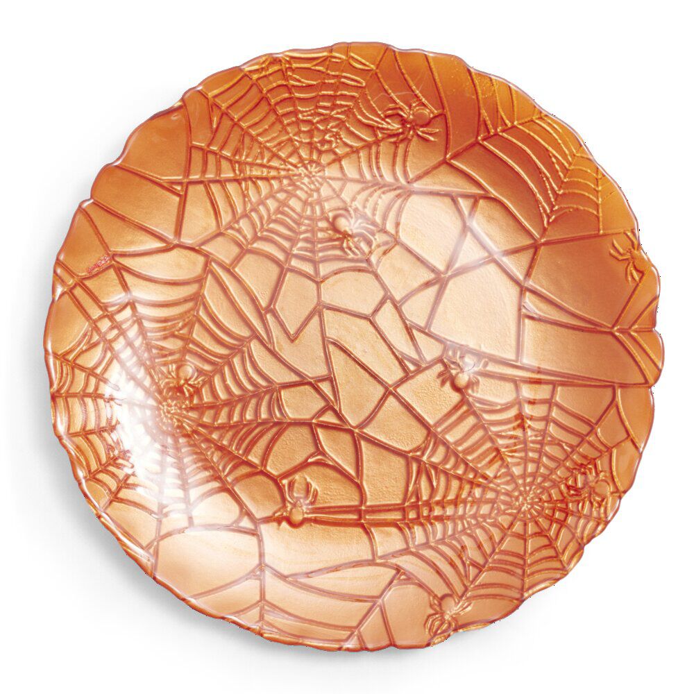 Assiette à dessert en verre orange Ø21cm