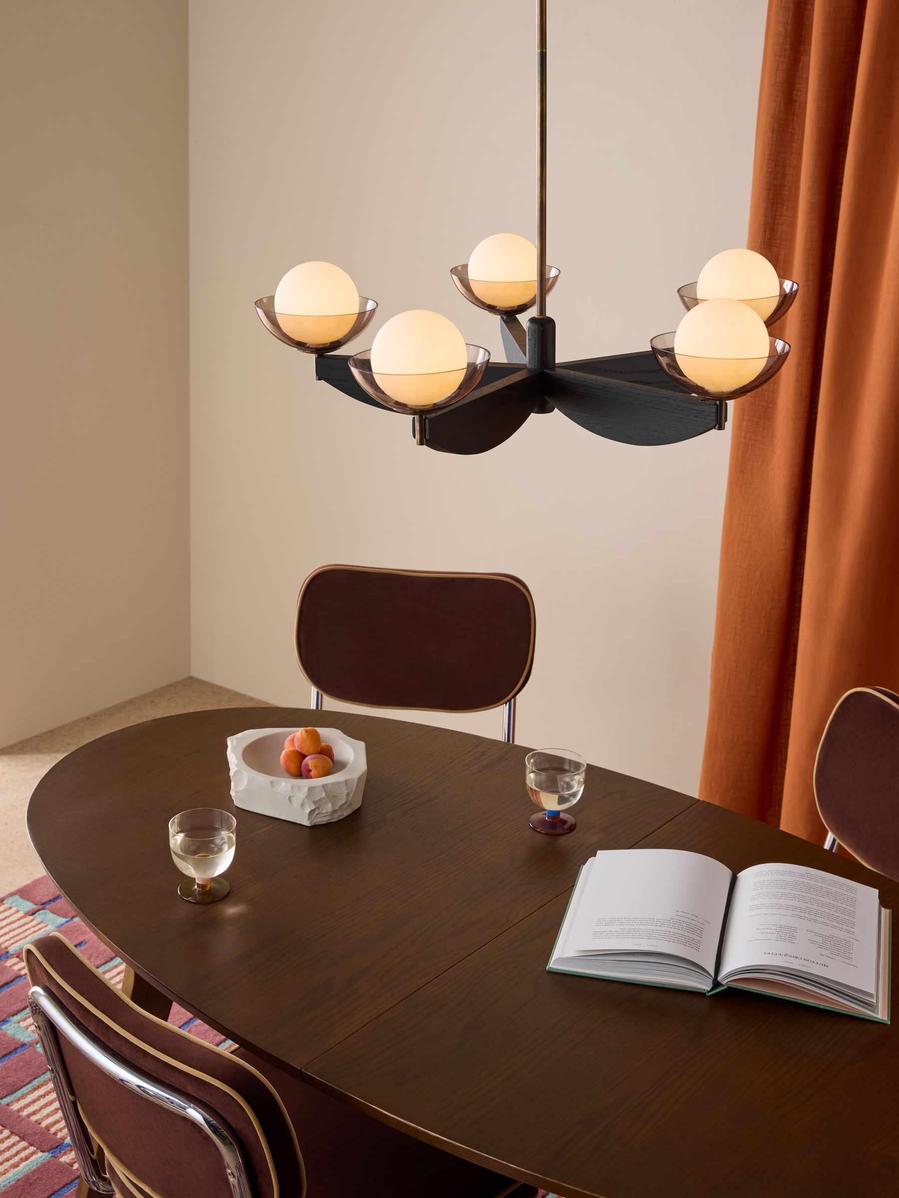 Large Layla Ceiling Light in Black Wood