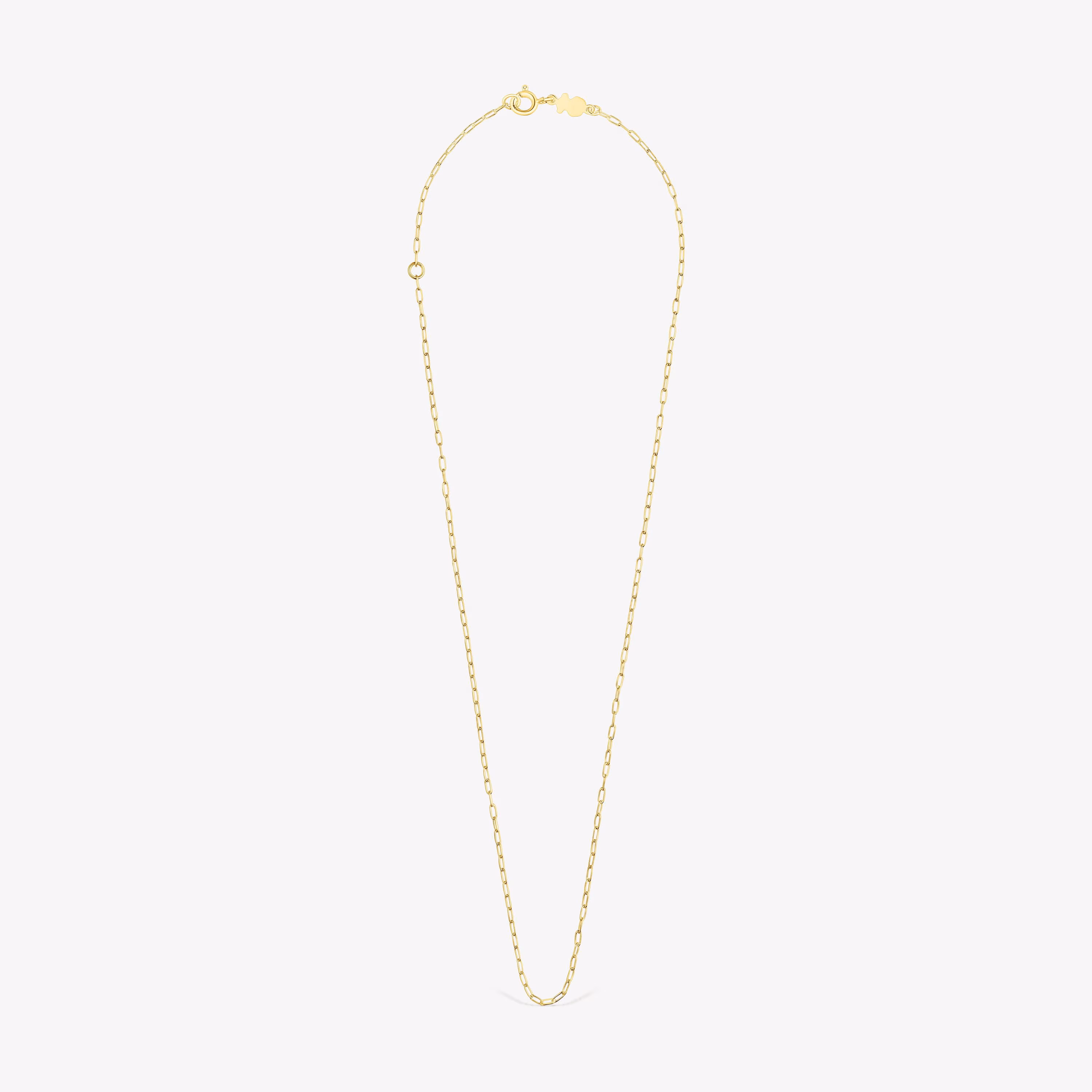 Gargantilla con baño de oro 18 kt sobre plata y anillas rectangulares, 40 cm Chain