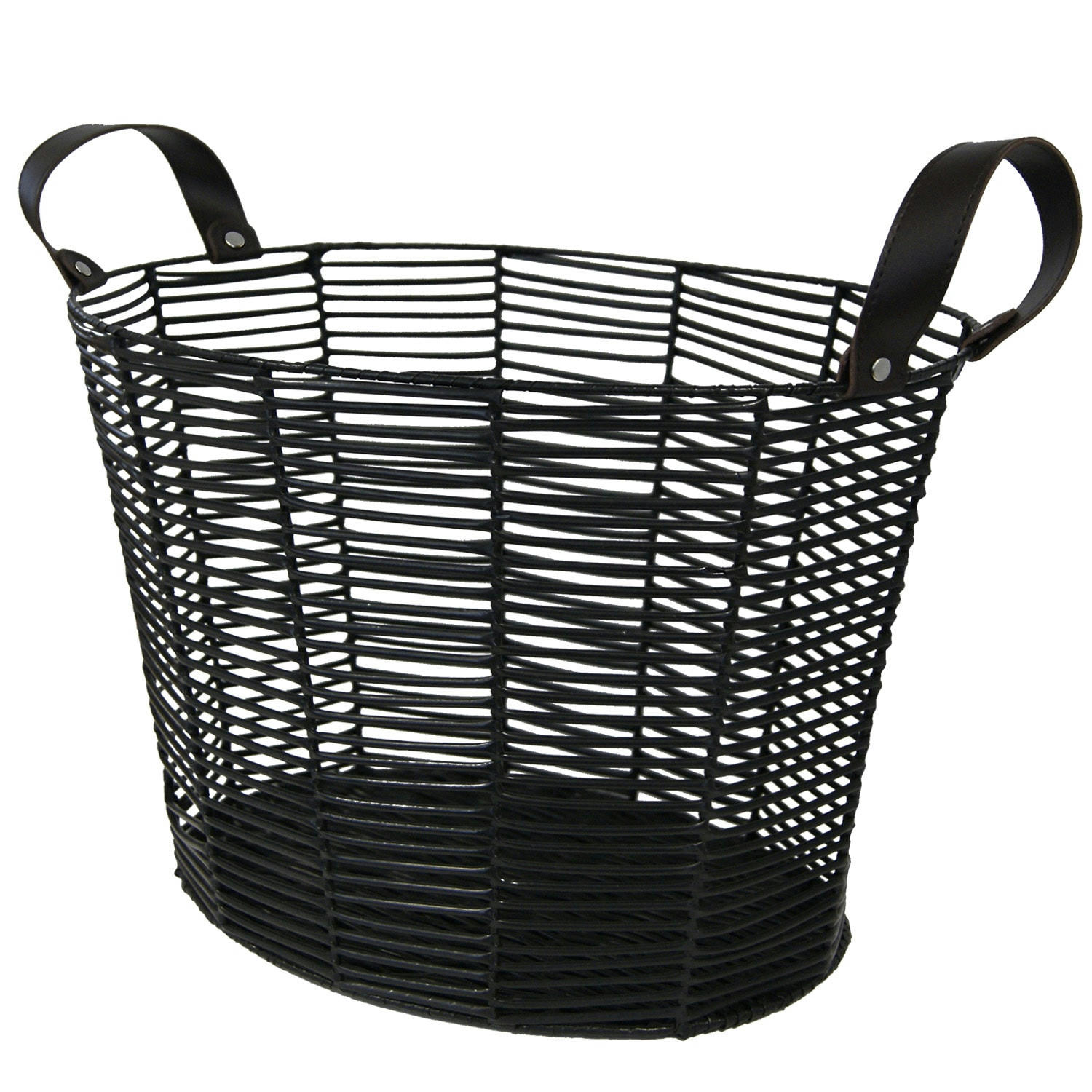 - Panier tressé noir 43x30x28cm