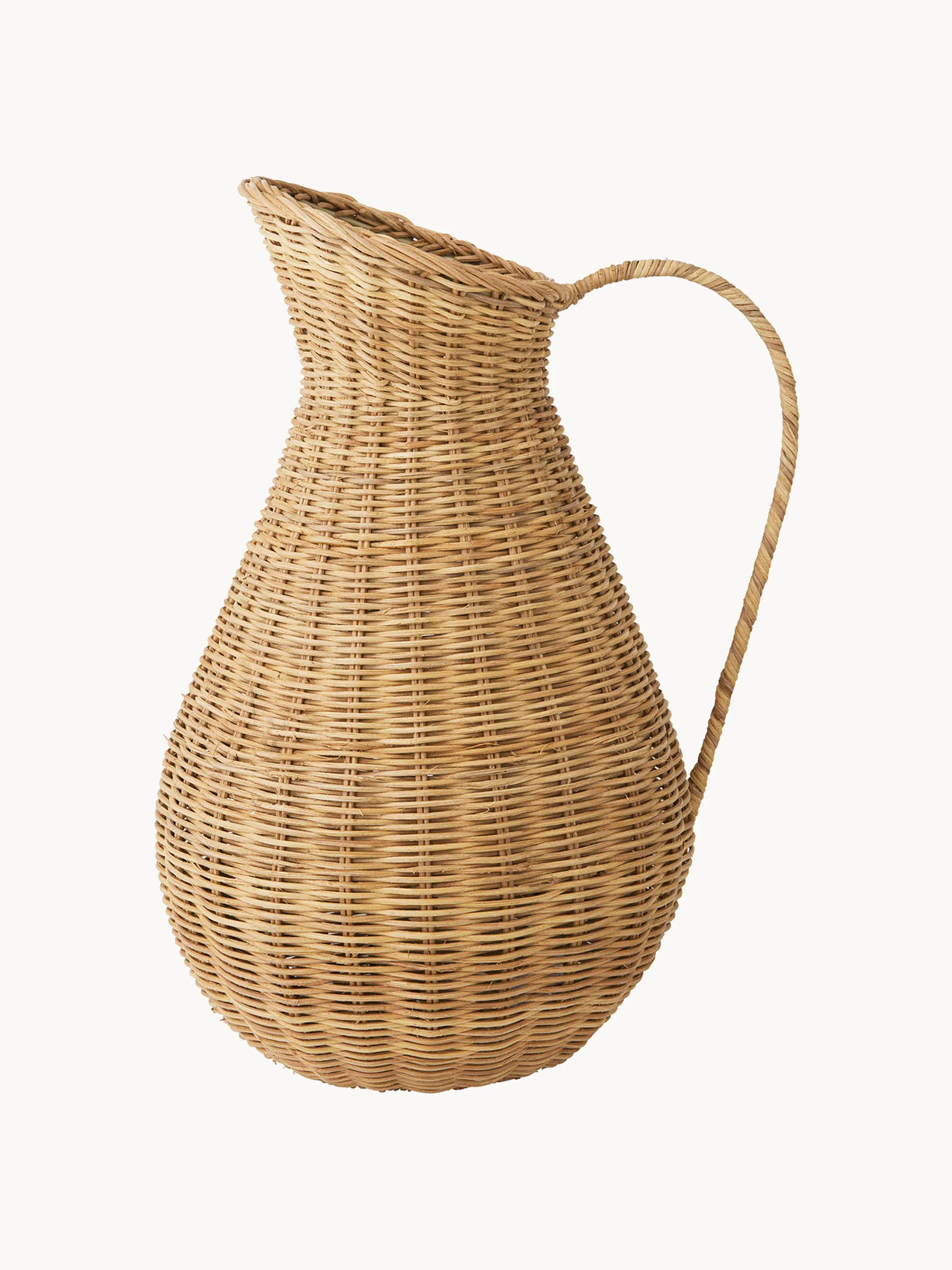 Handgefertigter Deko-Krug Nature aus Rattan, 280 ml