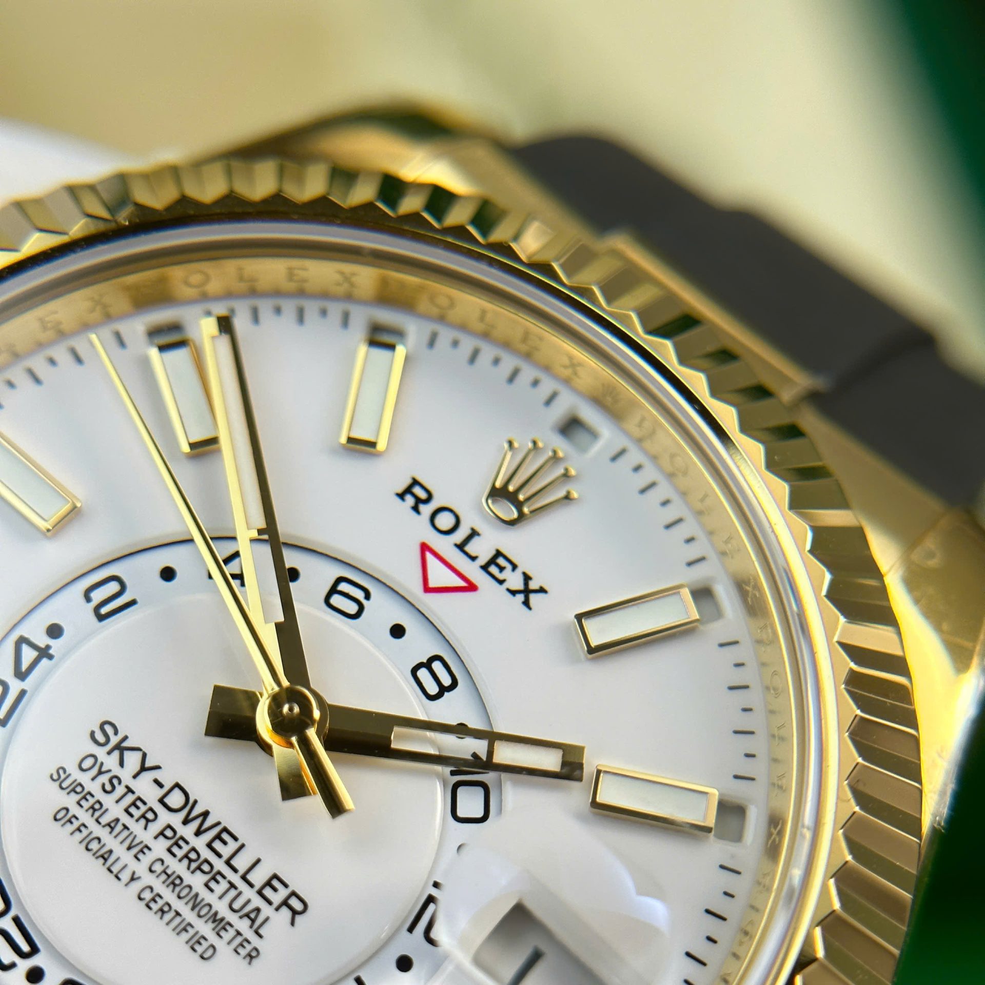Rolex Sky-Dweller YG Plated White Dial 42mm Oysterflex Super Clone